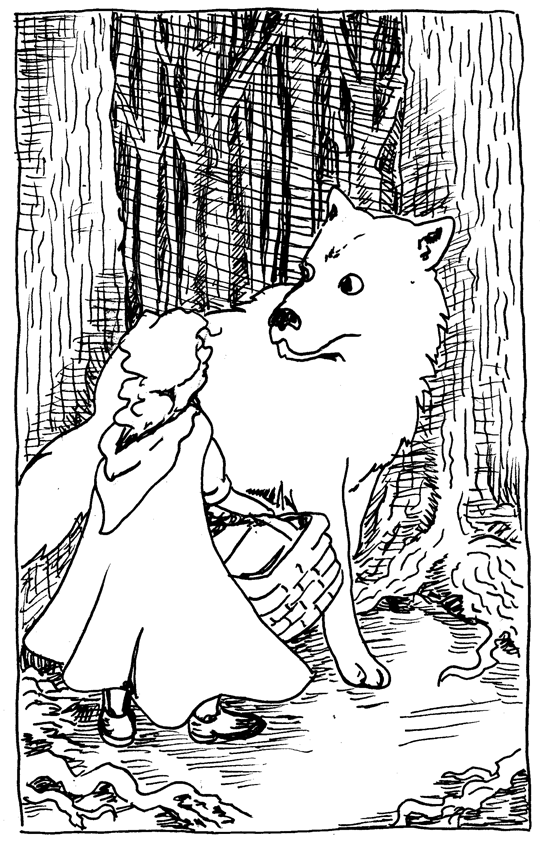 For day Thirteen of My April Fairy Tale Sketch Challenge I Drew Little Red Riding Hood.