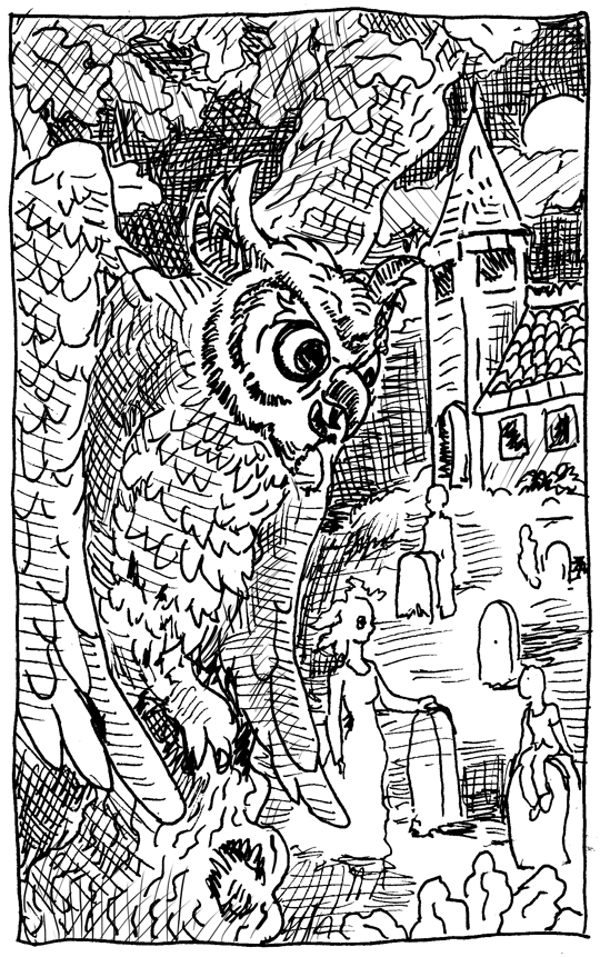 Today's Inktober Picture is "Owl Be Back"