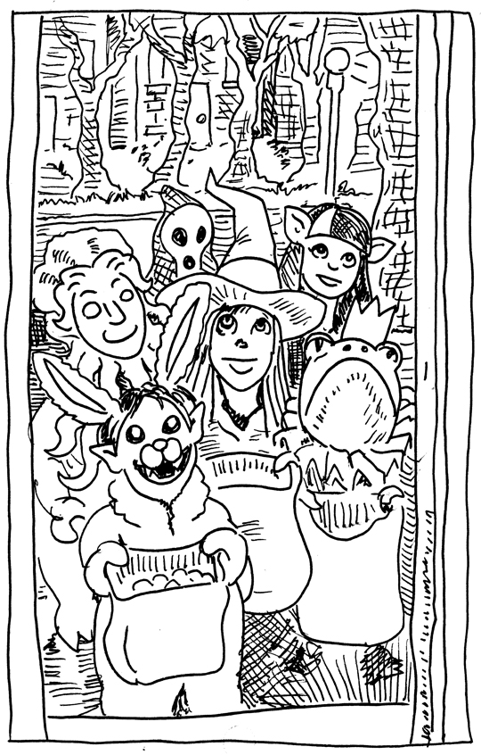 Inktober ends with a picture of some possibly sweet trick or treaters.