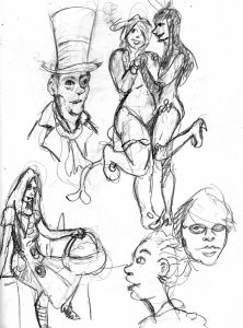 Sketches of Cosplayers at the Emerald City Comic - wpmorse