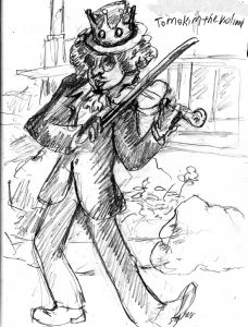 Sketch of Tomo Kim the Violinist  at the Emerald City Comic - Wpmorse