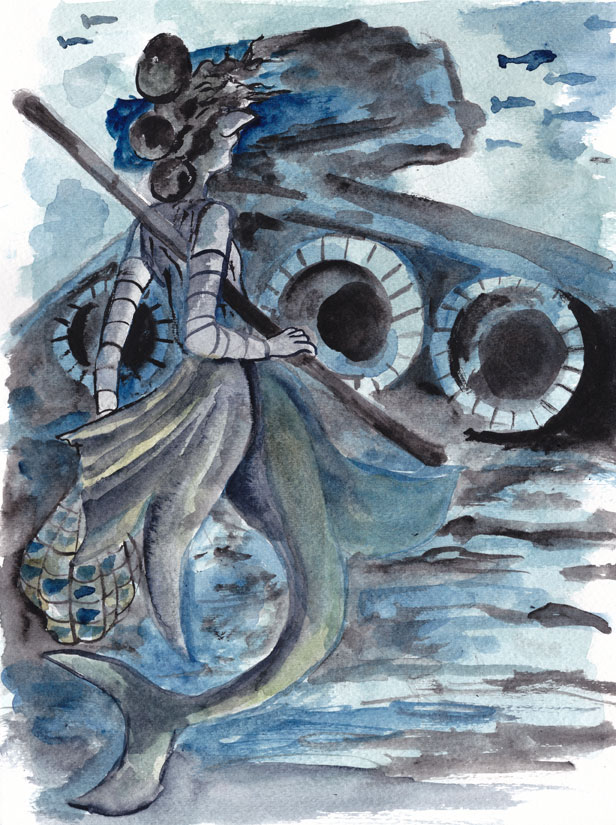 wpmorse Mermay 2019 May the fourth be with you! In an underwater version of Star Wars, The Force Awakens. A Mermaid version of Rey investigates a sunken star destroyer