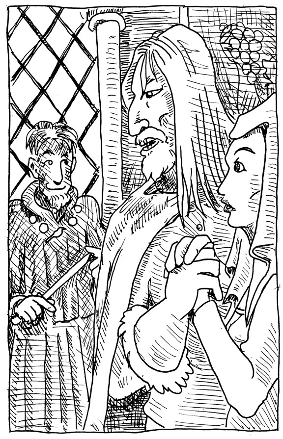 Wpmorse sketch illustration Pen and Ink Game of Thrones Petyr Baelish Ned Stark Catelyn Stark Littlefinger