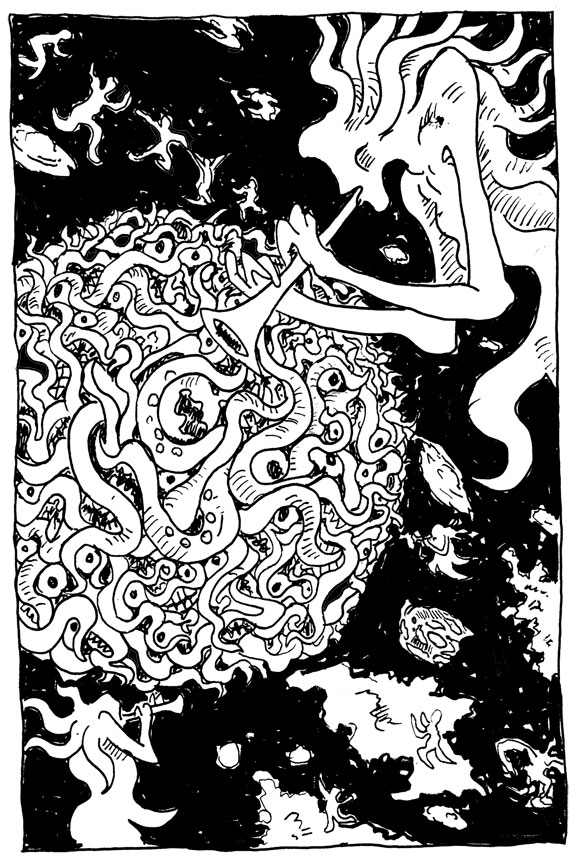 wpmorse - inktober - illustration - Pen and Ink - azathoth - outer gods - Cthulhu mythos