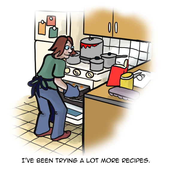 In today's coronavirus cartoon, I've been doing more recipes lately.
wpmorse humor editorial