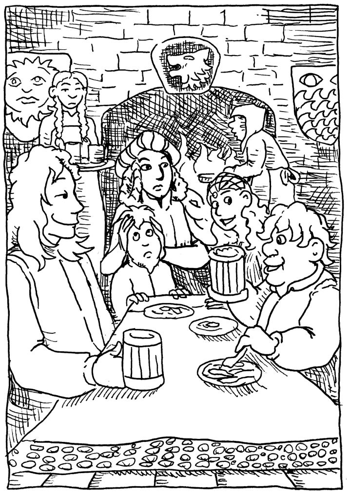 In today's Game of Thrones Illustration, The Lannisters have a family breakfast.
wpmorse Cersei Jamie Tyrion Tommen Myrcella Baratheon castle pen and ink
