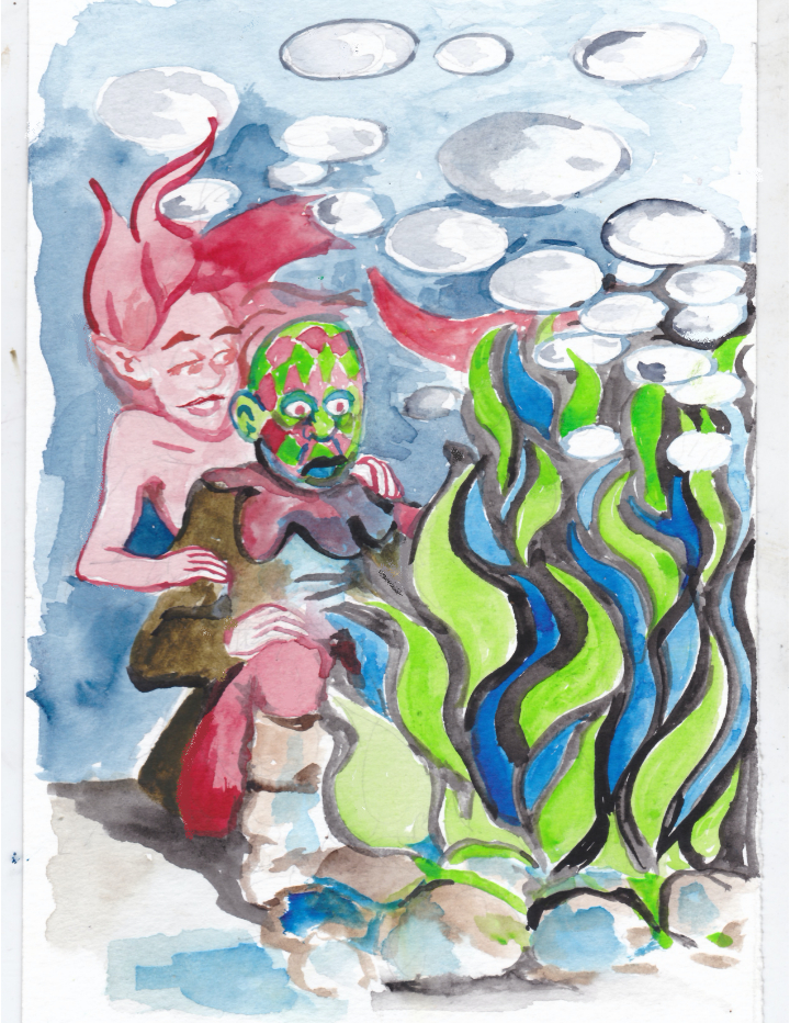 For today's Mermay illustration, a mermaid watches an underwater bonfire with the jester, Patchface.
wpmorse a song of ice and fire, watercolor ablaze
