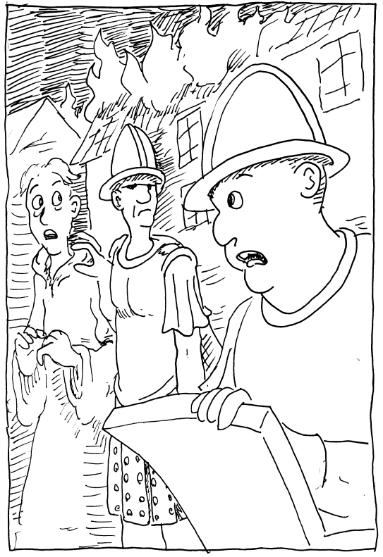 guards! discworld pizza ankh morpork Sergeant Fred Colon Brother fingers samuel vimes survivors illustration pen and ink