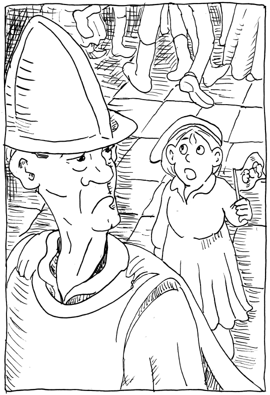 discworld hurrah child samuel vimes crowd illustration pen and ink