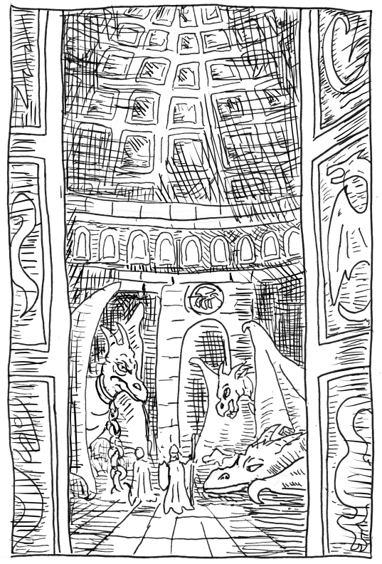 Asoiaf a song of ice and fire storm of swords illustration pen and ink dragons king's landing dragonpit fantasy architecture