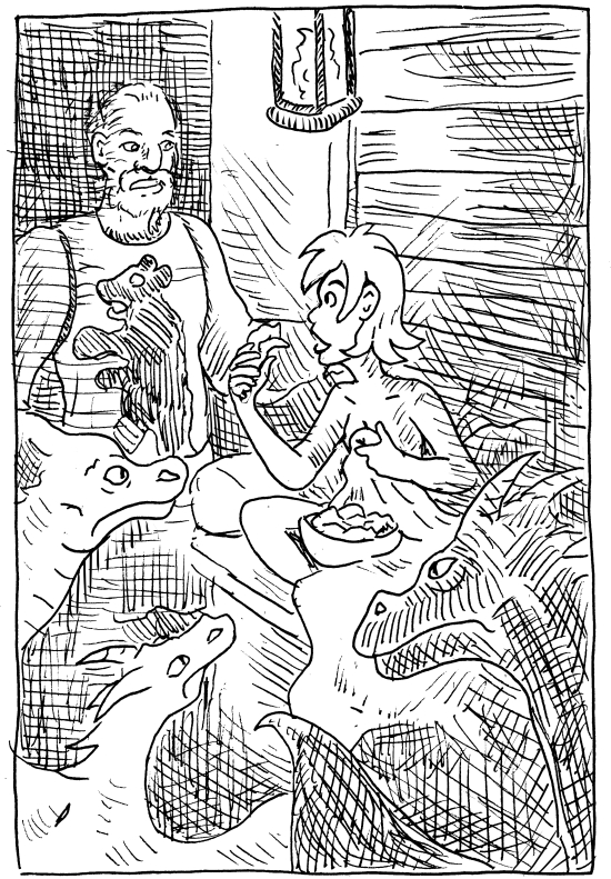 Asoiaf a song of ice and fire storm of swords illustration pen and ink Daenerys Targaryen jorah mormont  dragons Viserion  Rhaegal Drogon cabin dracarys