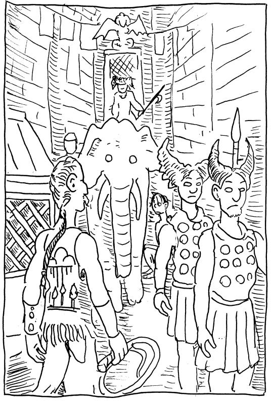 asoiaf a song of ice and fire storm of swords illustration pen and ink alley jhogo guards elephant street astapor