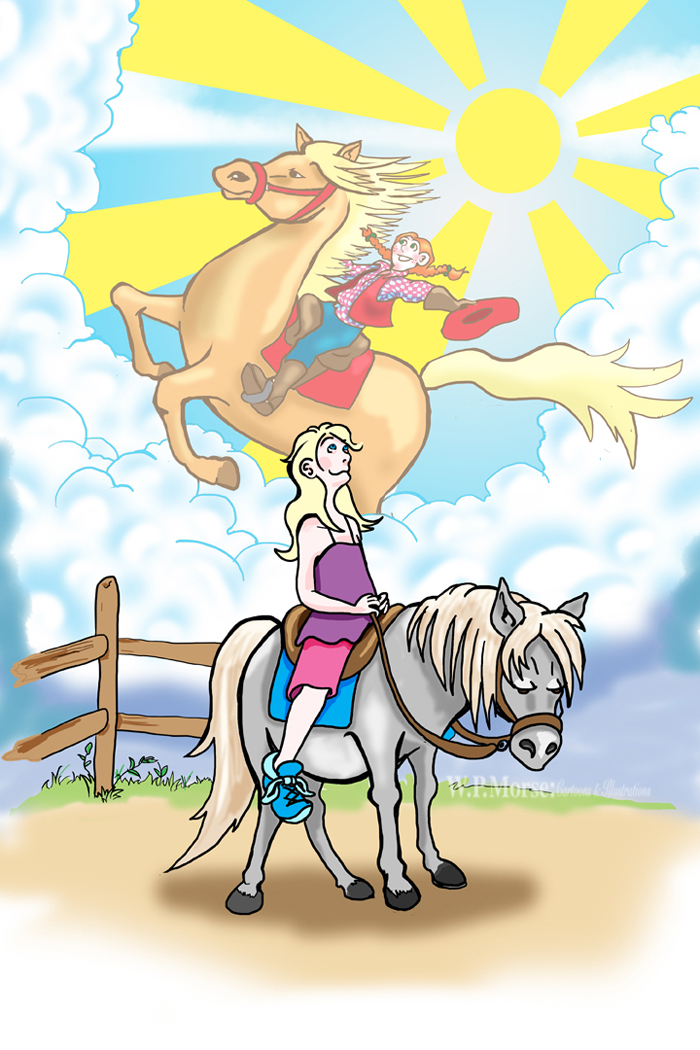 Wpmorse-Illustration-dreams-of-a-cowgirl horse fantasy fence