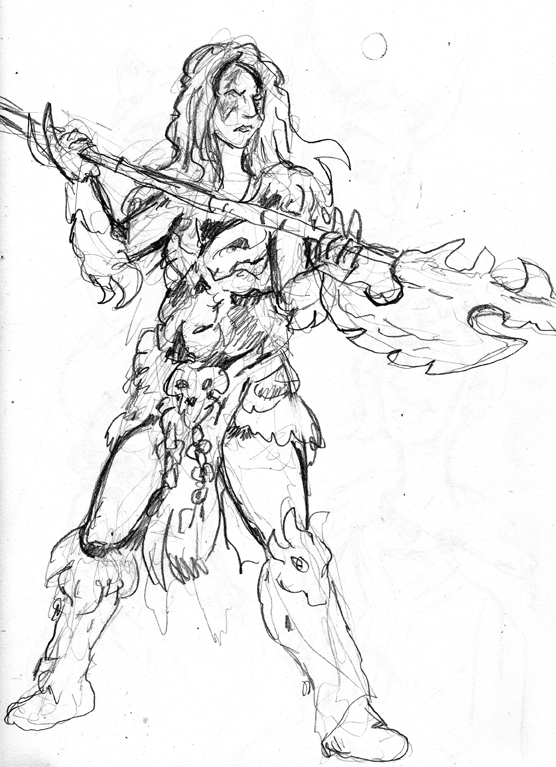 Sketch of a Warrior Woman at the emerald City Comicon - wpmorse