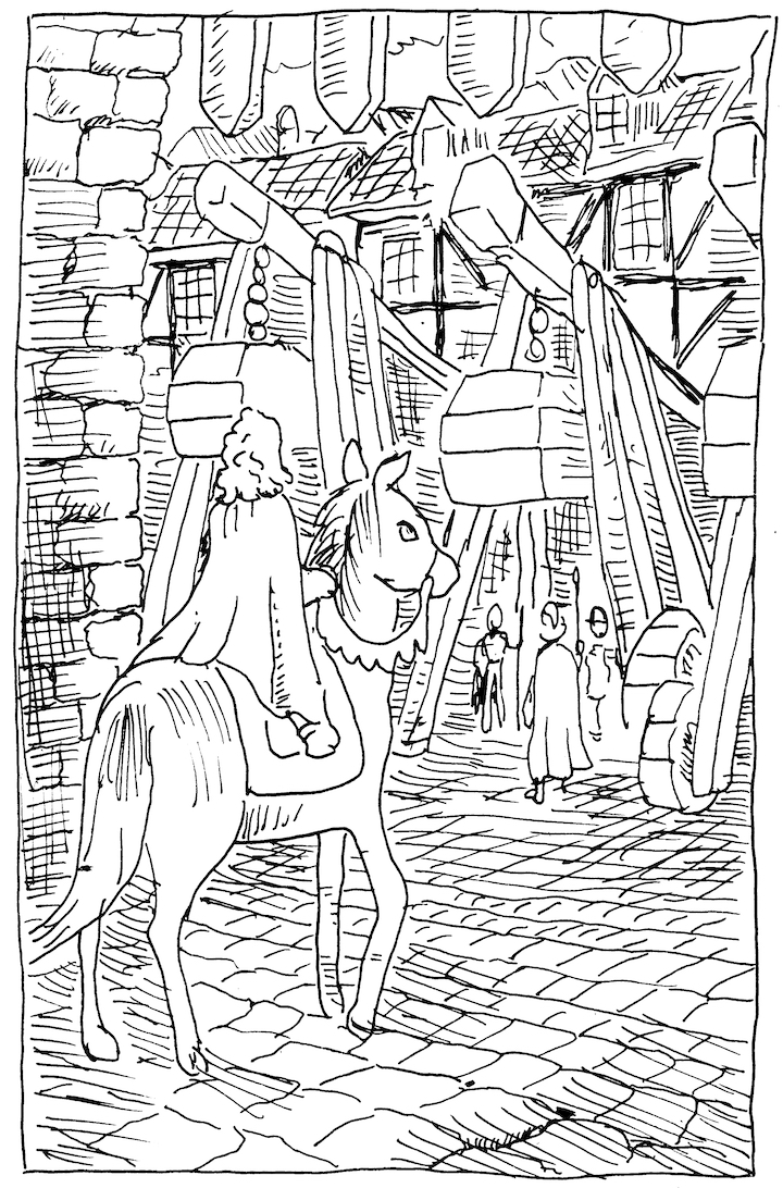 In today's a Clash of Kings illustration, Tyrion see the trebuchets, nicknamed the three whores, set up in the Market Square. House Lannister King's Landing asoiaf a song of ice and fire pen and ink