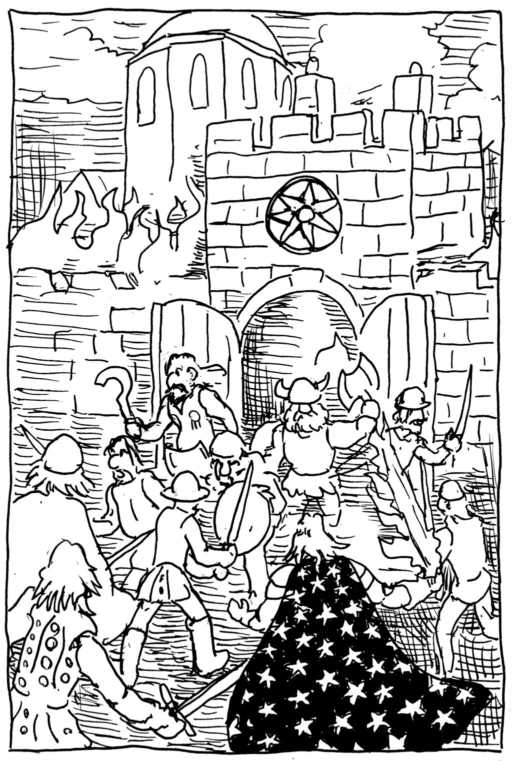 asoiaf a song of ice and fire a storm of swords illustration pen and ink brave companions bloody mummers the brotherhood without banners septry fight battle