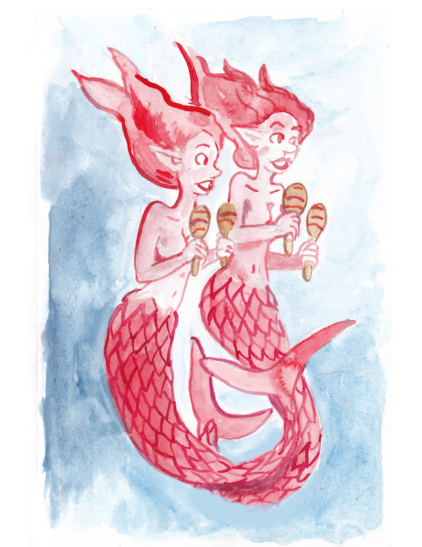 mermay 2023 mermaids watercolor cinco del mayo illustration celebration maracas party girls