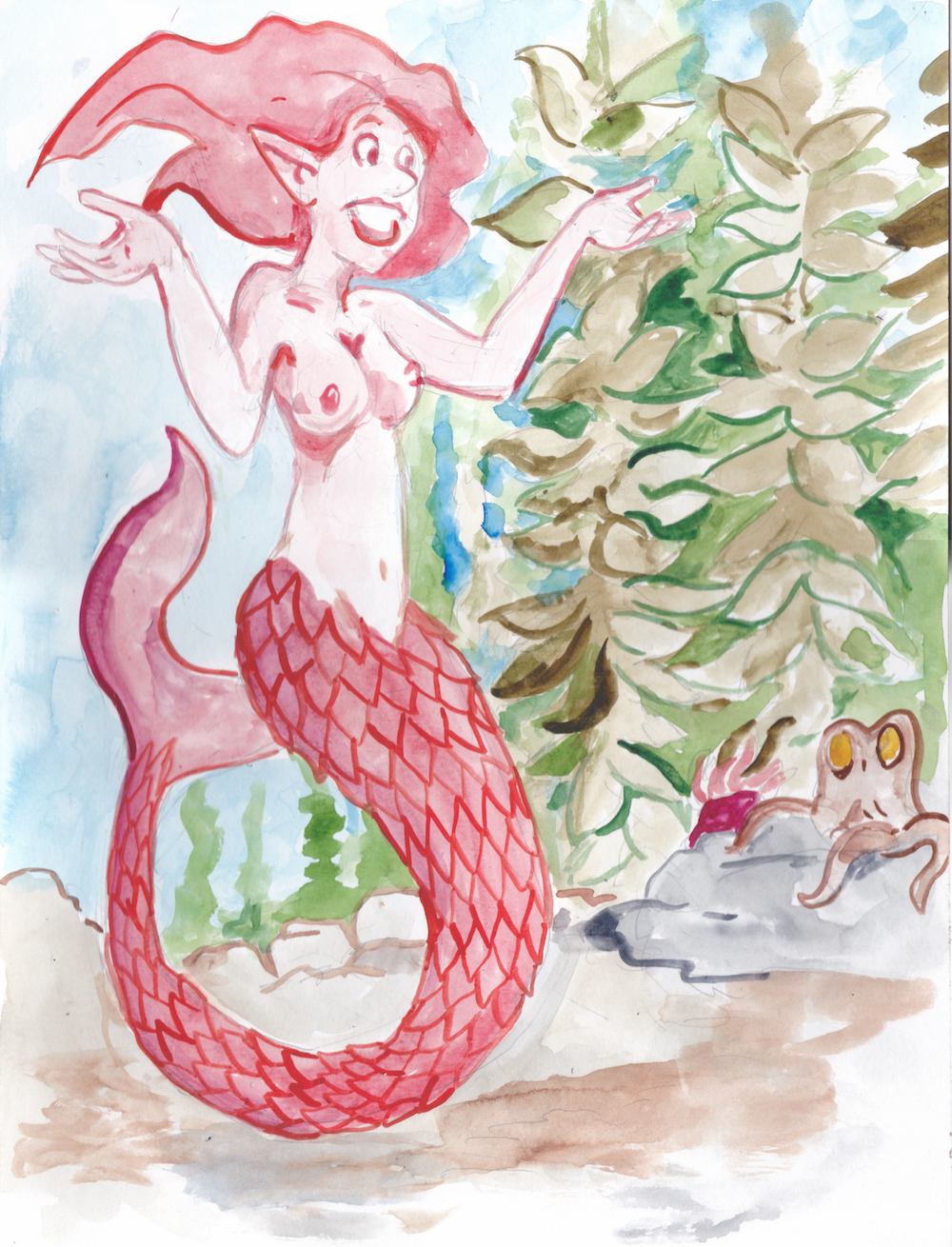 Mermaid illustration mermay 2023 watercolor 