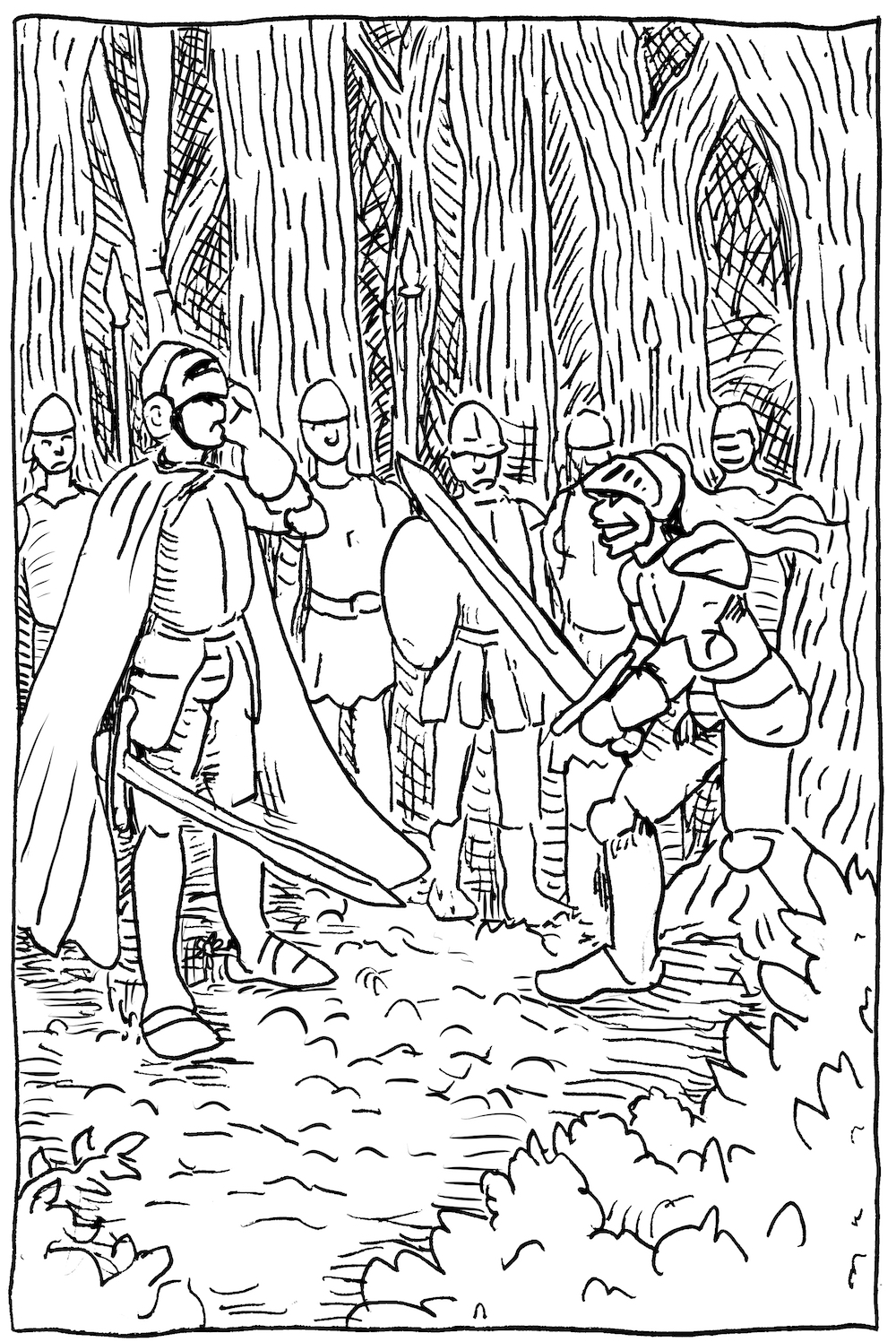 asoiaf a song of ice and fire storm of swords illustration pen and ink illustration forest knights arthur dayne the smiling knight 